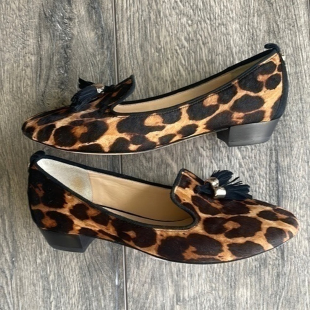 Vince Camuto shoes, animal print real calf fur loafer size 6 with tassel